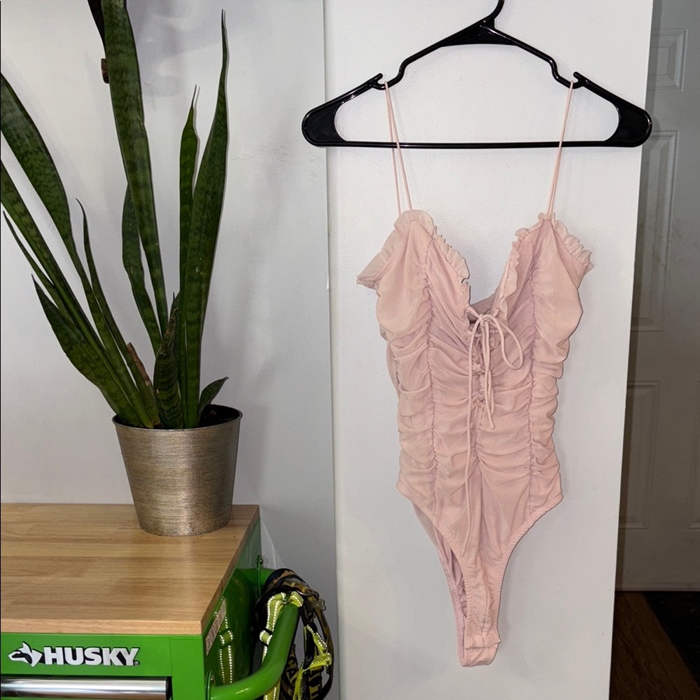 Pink Ruffled Bodysuit NWT